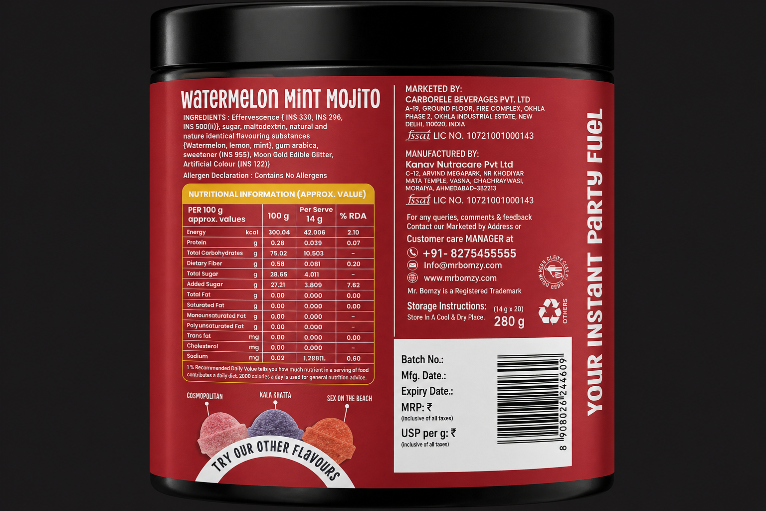 Watermelon Mint Mojito Bomb Jar (Pack of 20)